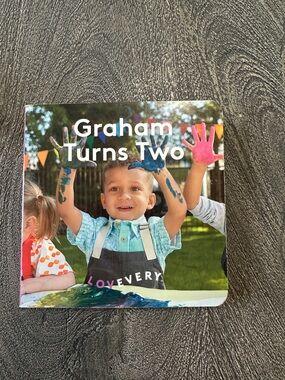 LoveEvery Personalized Board Book - Graham Turns Two (Blue)